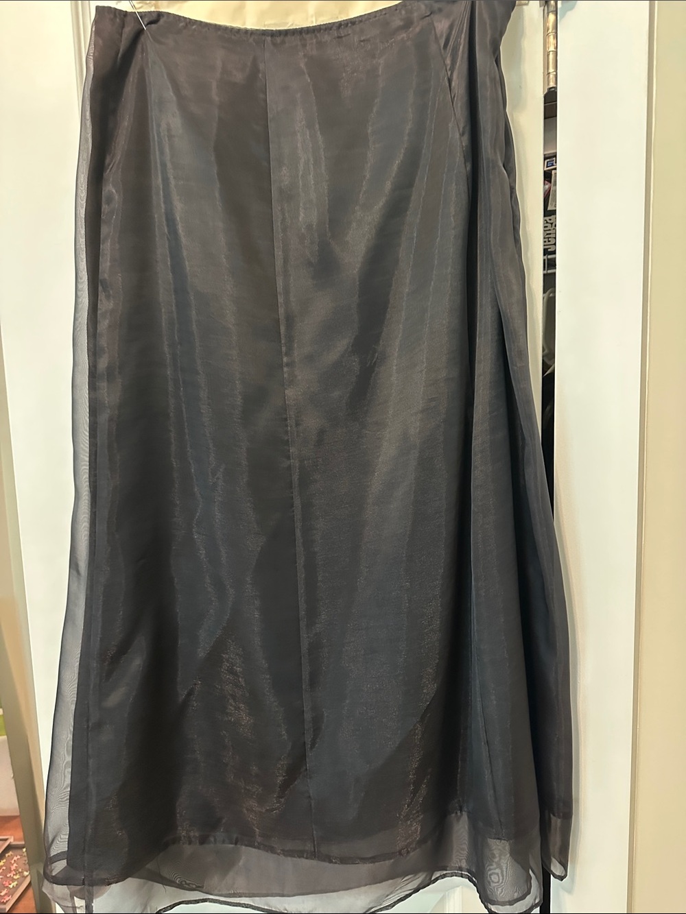 Apostrophe Sheer Overlay Maxi Skirt - Charcoal